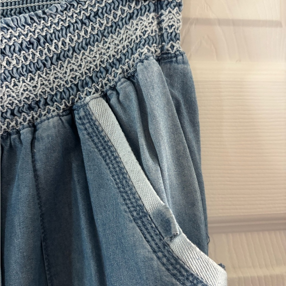 Blue Wide-Leg Denim Pants - Picture 4 of 6